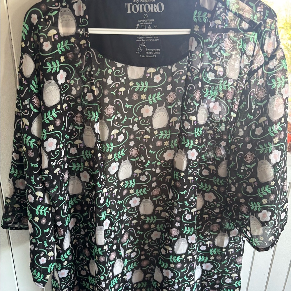 Black Sheer Totoro Women's Shawl